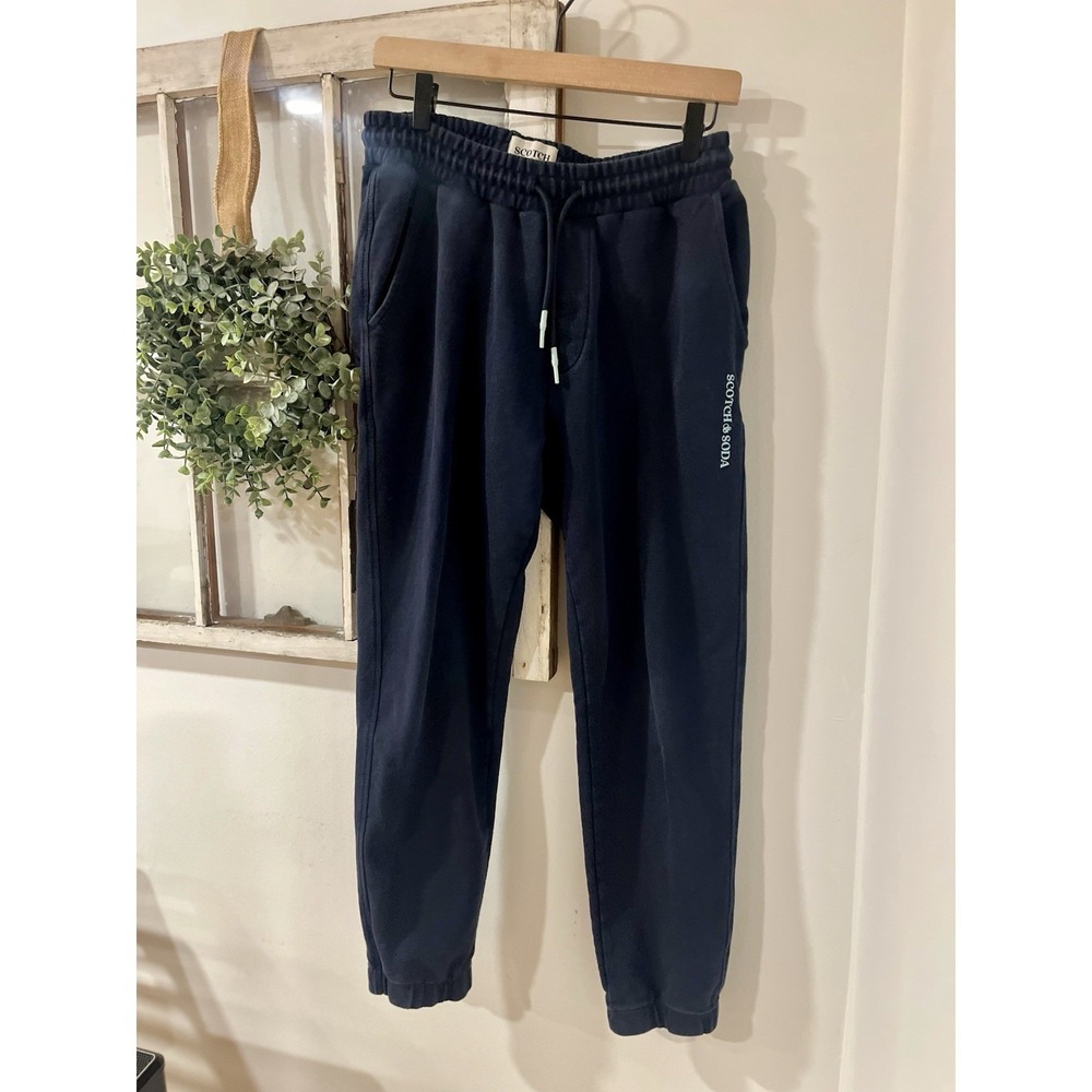 Scotch & Soda Unisex Organic Cotton Navy Teal Detail Jogger Sweatpants‎ Size M